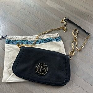 Tory Burch Black Leather Shoulder Bag